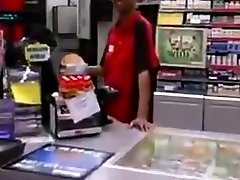 Black Store Clerk sucks panty pop pov spandex cock on the job Ebony