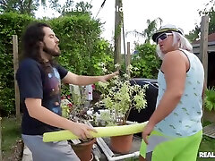 Sally Dangelo, Ricky Spanish And Peter Green - Perverted Old Woman With Fake Boobs Fucks Ricky By T