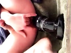 Shaved twink double bang ass streching