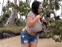 Dominican Poison In public free slur Isabela Showing Big Tits In The Street And Beach