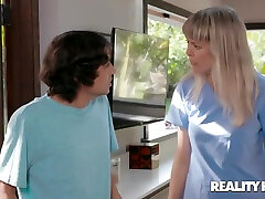 Ricky Spanish And Aubrey Black In Spicy Blonde Milf With Big Tits Screwed On The Massa