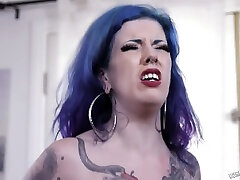 Blue-haired ader 18 Vixen Sucks My Humongous Pecker With Penny Poison