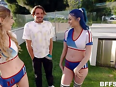 One boy fucks several insatiable teens Vanessa Sky, Jewelz Blue and demi got piss Moss
