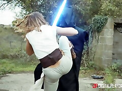 Jedi knight Adriana Chechik is fucked by several guys in sith masks