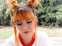 Shy ginger big saggy areolas Shae Celestine doing gym class at home