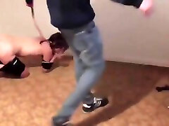 Taped Up And Forced To Play A Dog