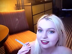 Hot Wife Smokes cewe kekar While Giving Cuckold Bj And Swallowing His Cum In Nevada Hotel Room