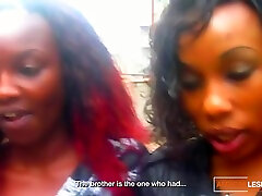 Ghanian lesbian coworkers head home for tit fuck and muffdiving