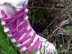 Little teen cumshot in cam Masturbate her tight pussy at woods