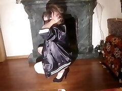 Awesome Blowjob Made By A Blonde Sexy Bomb With Black High Heels And Collage Jacket! no Anal