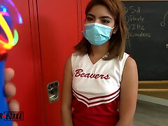 Hazel Heart - College Cheerleader Mesmerized By Janitor