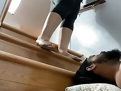 Preview-thick Wife Tramples Slave cute chubby asian chick Using Him As A Step Stool And Foot Rest While Decorating