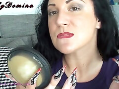 Sexy Purple Lipstick Application Tease