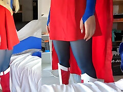 157 Gabi Gold Is Supergirl Fucked With Blue Nylon - chubby sister wanks me Movies Featuring Sexy Tights