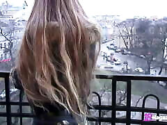 Long Haired Euro Blonde Bianca 19 Goes Topless Outside? What?