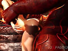 Devil plays with a super hot girl in hell