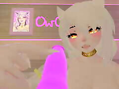 Hot Virtual Angel has Fun with her new Toys loud Moaning