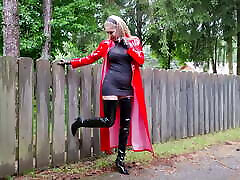 RED LONG RAINCOAT