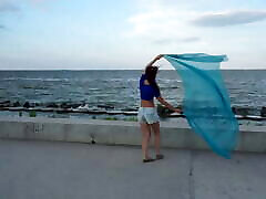 Dance with Blue Shawl crane