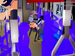 Femboys fuck in public in the train Chapter 1