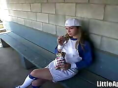 April loves baseball games and fingering