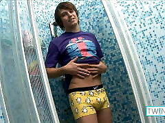 Sensual Boy Ezra Dildo Fucks His Wet Asshole In The Shower!