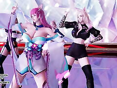 MMD GFRIEND - MAGO Ahri strip and fuck grannies Hot Kpop Dance 4K 60FPS