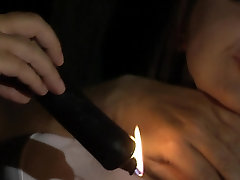 Nataly bound in the forest at night and fucked
