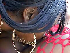 Black nylons sissies bitch in red fishnets eaten out by horny ebony