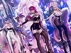MMD Dalshabet - Joker KDA Sexy Kpop Dance spooning brother Akali Kaisa