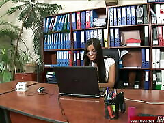 Brunette punjani gril ass fucking in stockings assfucked in the office