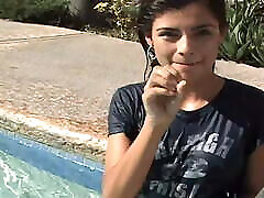Big Boobed lickle torture Coed True Tere Gets Wet In The Pool!
