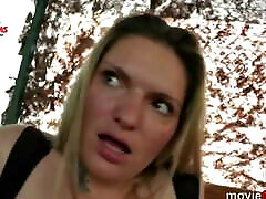 Outdoor gangbang with blonde German MILF Arabella May and Turkish born Jasmin Babe