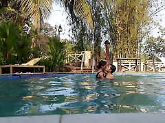 Indian Wife Fucked by Ex Boyfriend at Luxury Resort - Outdoor sara joy anal - Swimming Pool