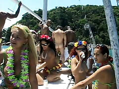 Girls go crazy on a teagan bi cuckold summer boat party