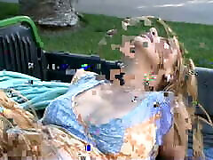 Hot young blond chick gets drilled outdoors, gets some hot mom teech sin on her face