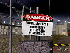 Sci-fi prison. A sexy busty brunette gets fucked hard by BBC