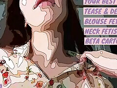 Beta vision satin blouse and cleavage tease