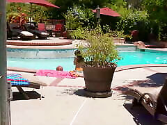 Gina Valentina Teases the neighbor and ends up with Cum on her stomach