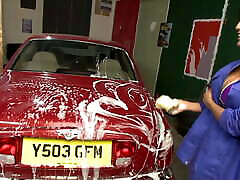 British lesbians ditch the car wash and fuck each others pussies hard