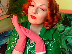 pink rubber gloves video - hello actres teasing seducing close up - Arya Grander