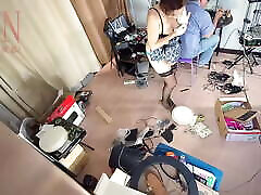 A naked only penes betting sex is cleaning up in an stupid IT engineer&039;s office. Real camera in office. Cam 1