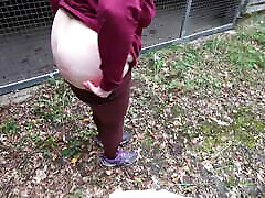 Ass flogging at public barn