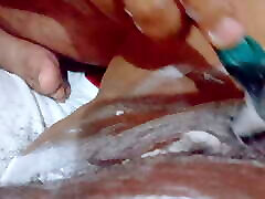 my husband shaves my pussy while I record it POV