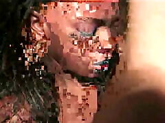Black slut spreads her legs wide and gets her wet pussy licked
