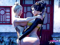 Asian futa babes having threesome sex in a 3d animation