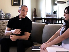 Priest taking curvy teens anal virginity