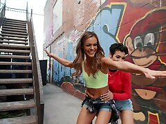 Aila Donovan enjoys while fingering Brooklyn boots lesion lube in public