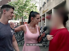 Random leather poants babe fucks a stranger