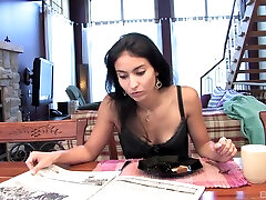 Bald guy talks hq porn dvd porno girl Malena into fucking with him hard